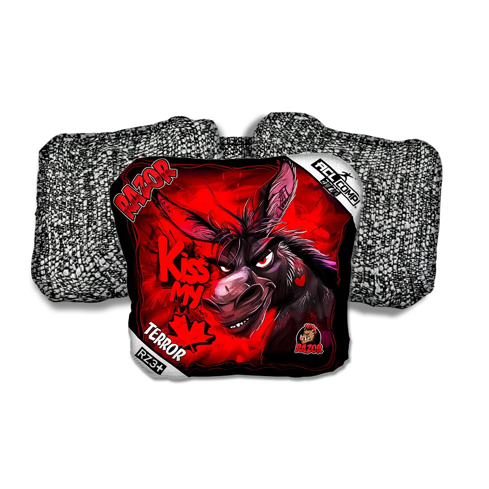 Terror COMP Kiss My Maple Salt Pepper Back Cornhole Bags