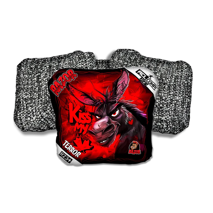 Terror COMP Kiss My Maple Salt Pepper Back Cornhole Bags