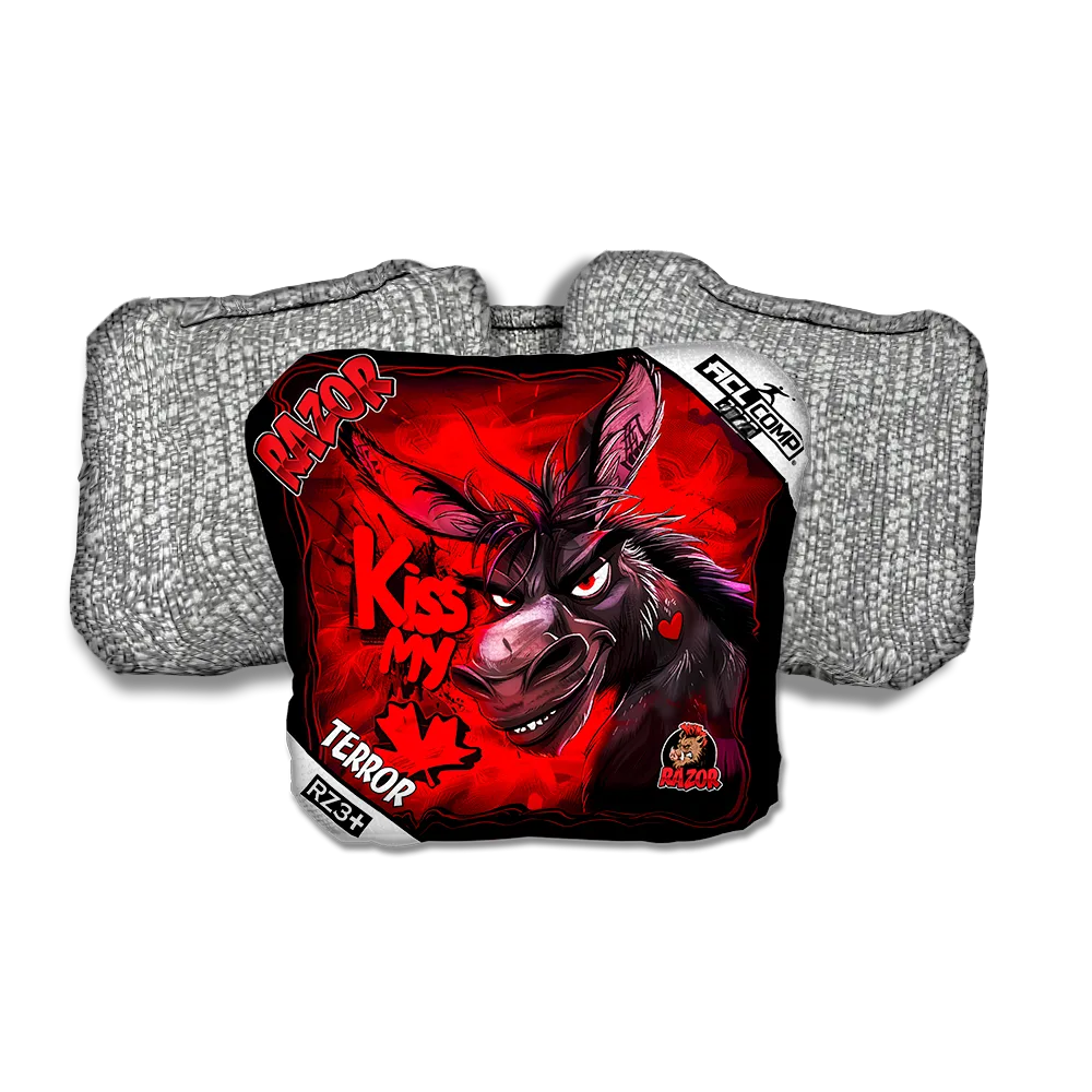 Terror COMP Kiss My Maple Silver Back Cornhole Bags