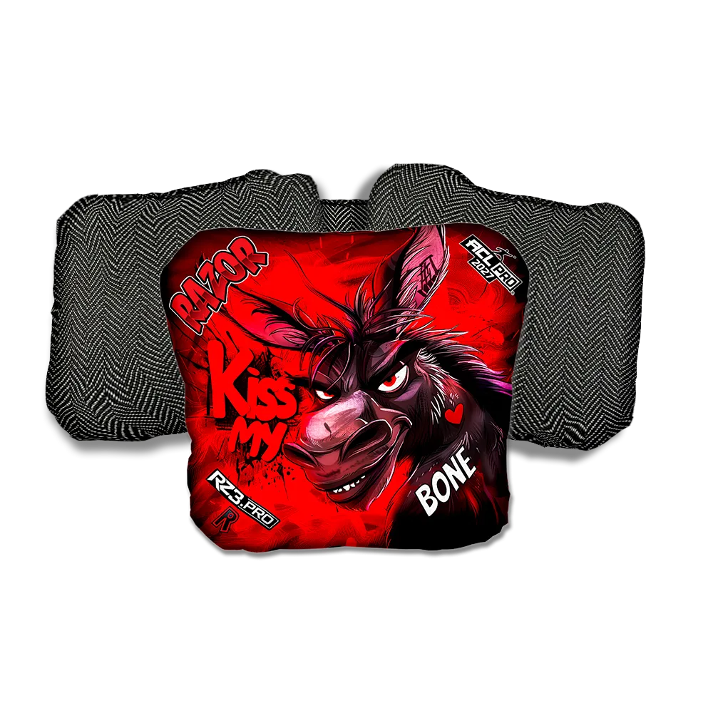 Bone PRO Kiss My Black Back Cornhole Bags
