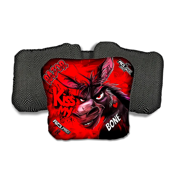 Bone PRO Kiss My Black Back Cornhole Bags
