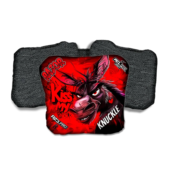 Knuckle PRO Kiss My Black Back Cornhole Bags