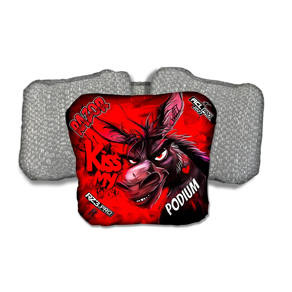 Podium PRO Kiss My Silver Back Cornhole Bags