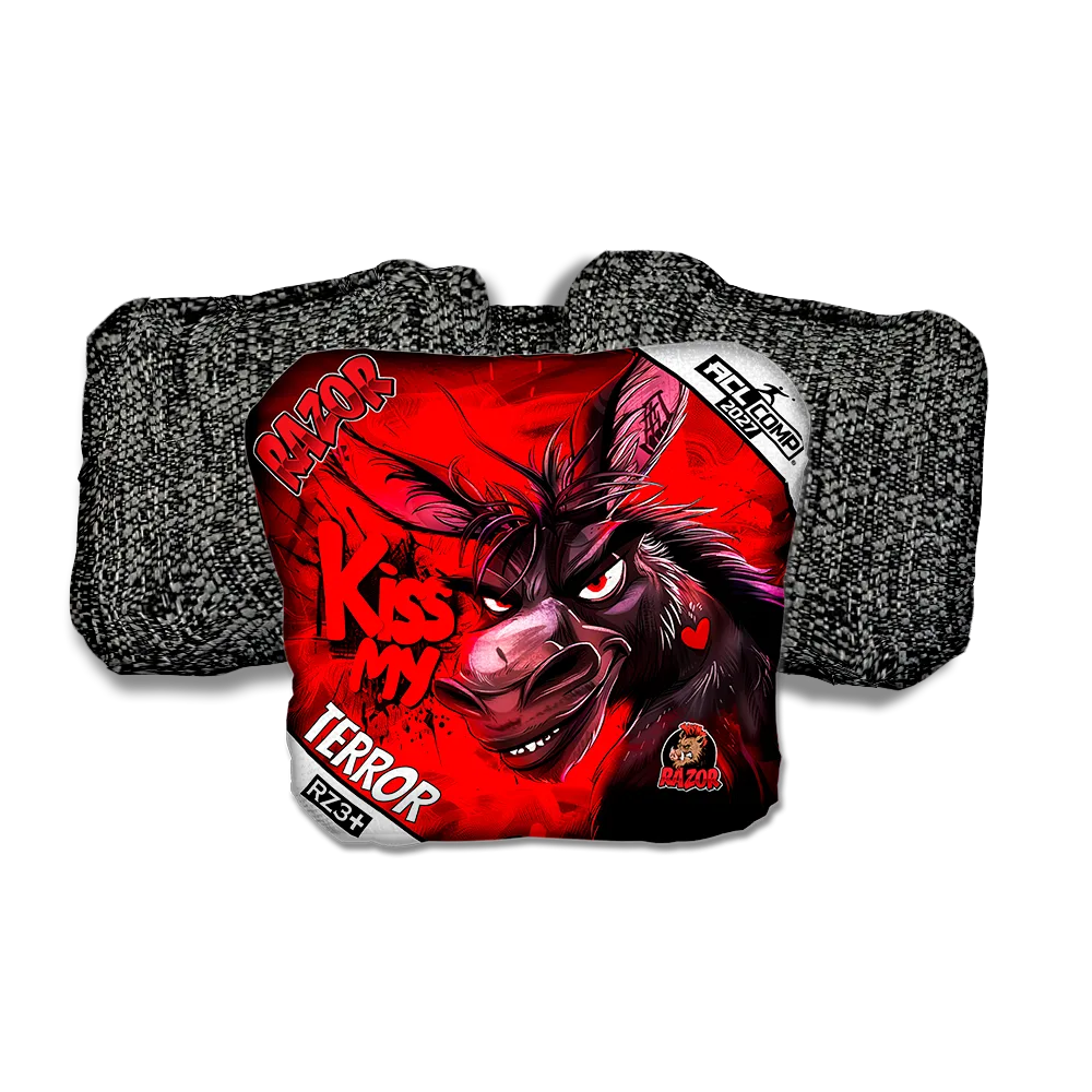 Terror COMP Kiss My Black Back Cornhole Bags