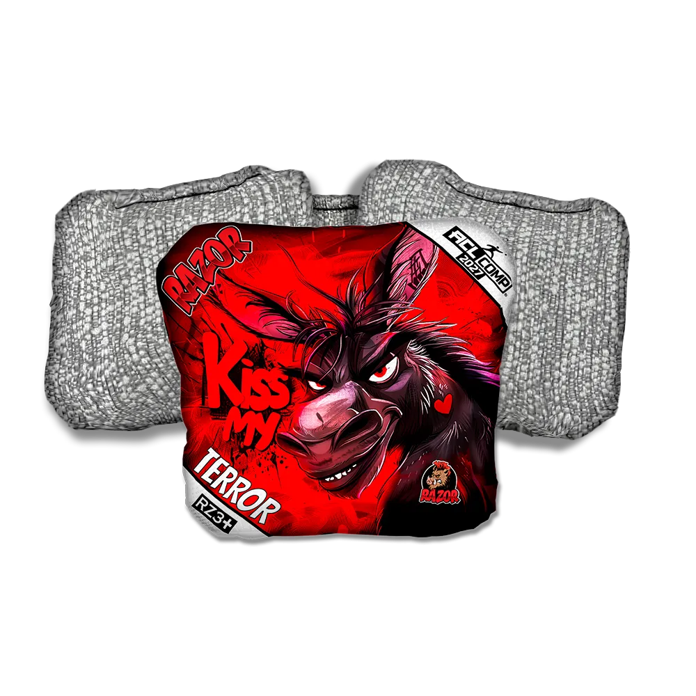 Terror COMP Kiss My Silver Back Cornhole Bags
