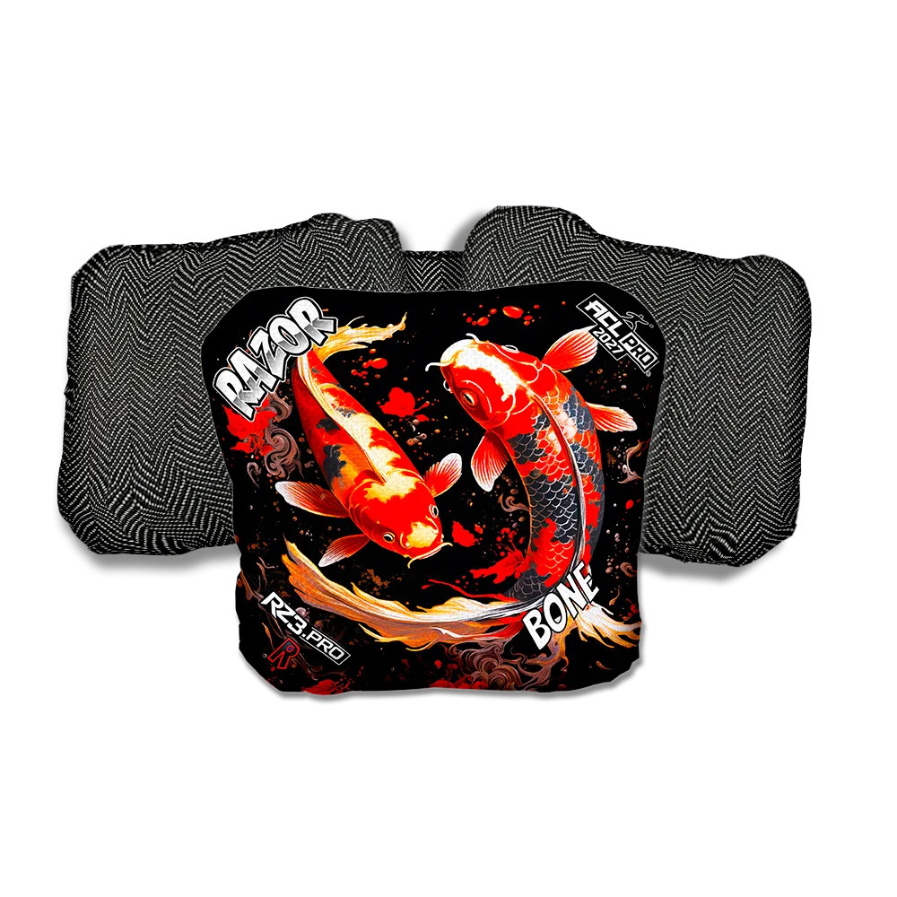 Bone PRO Koi Black Back Cornhole Bags