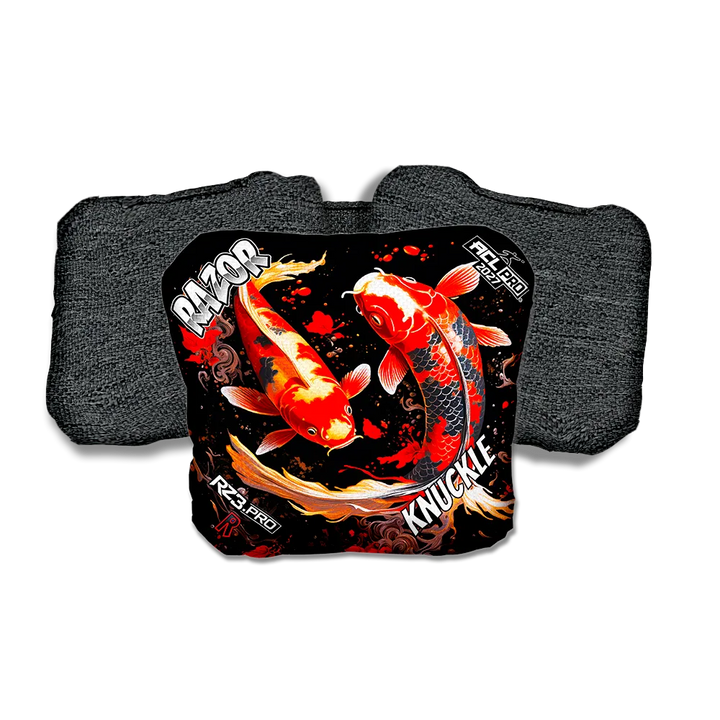 Knuckle PRO Koi Black Back Cornhole Bags