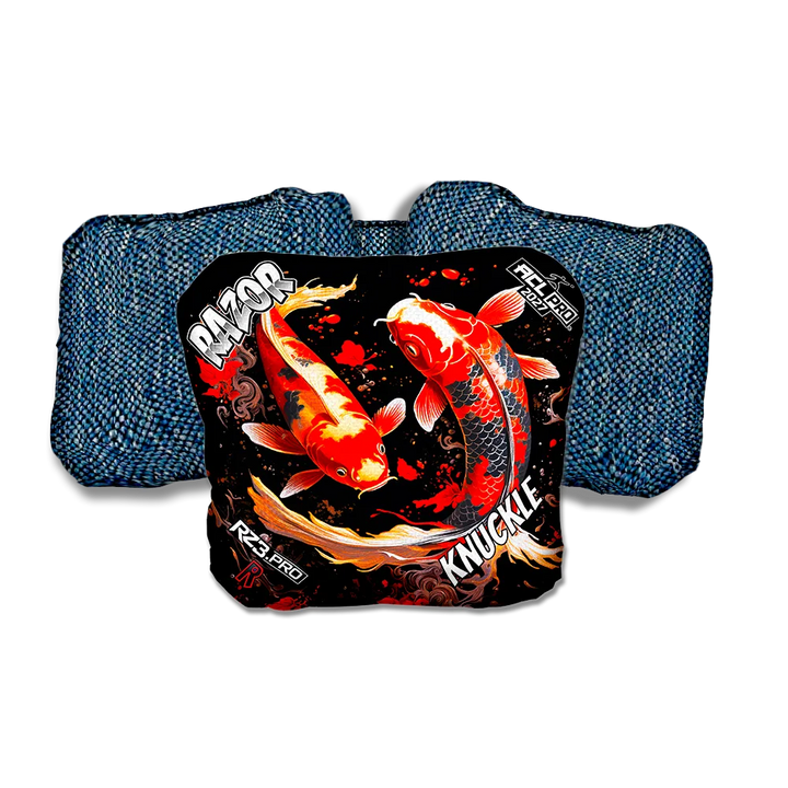 Knuckle PRO Koi Blue Back Cornhole Bags