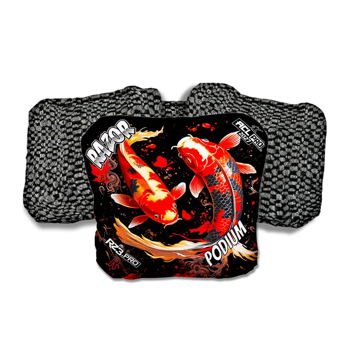 Podium PRO Koi Black Back Cornhole Bags