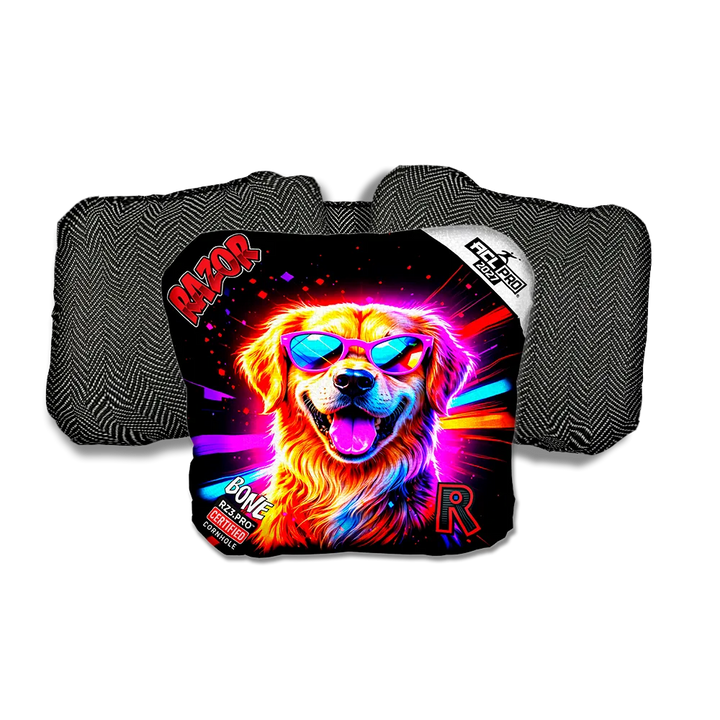 Bone PRO Lab Party Animals Black Back Cornhole Bags