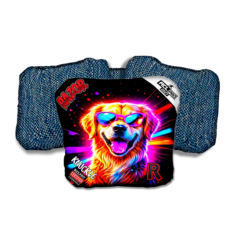 Knuckle PRO Lab Party Animals Blue Back Cornhole Bags