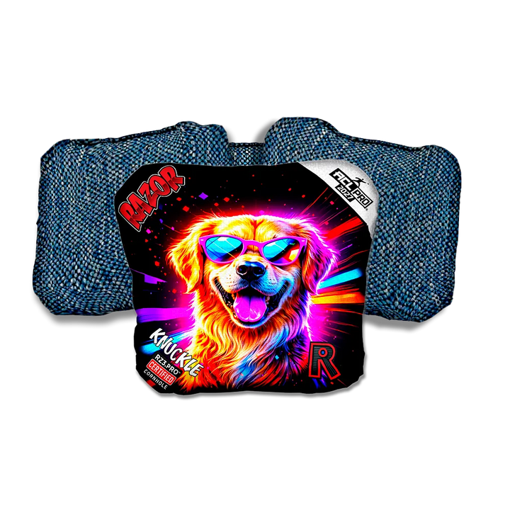 Knuckle PRO Lab Party Animals Blue Back Cornhole Bags