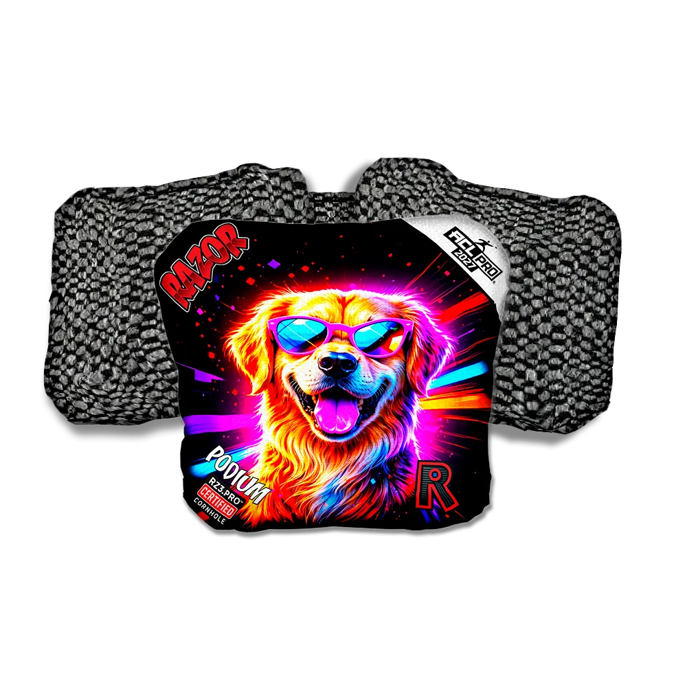 Podium PRO Lab Party Animals Black Back Cornhole Bags