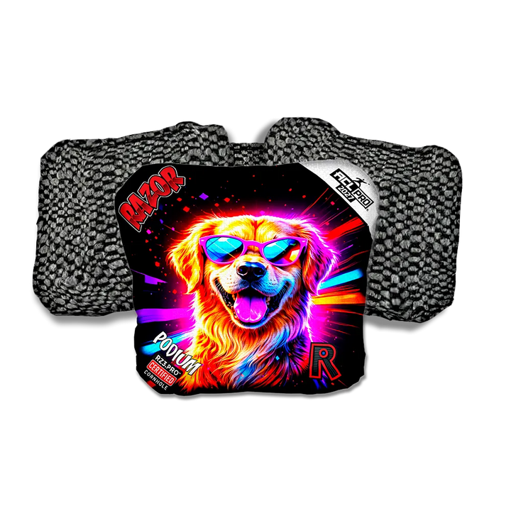 Podium PRO Lab Party Animals Black Back Cornhole Bags