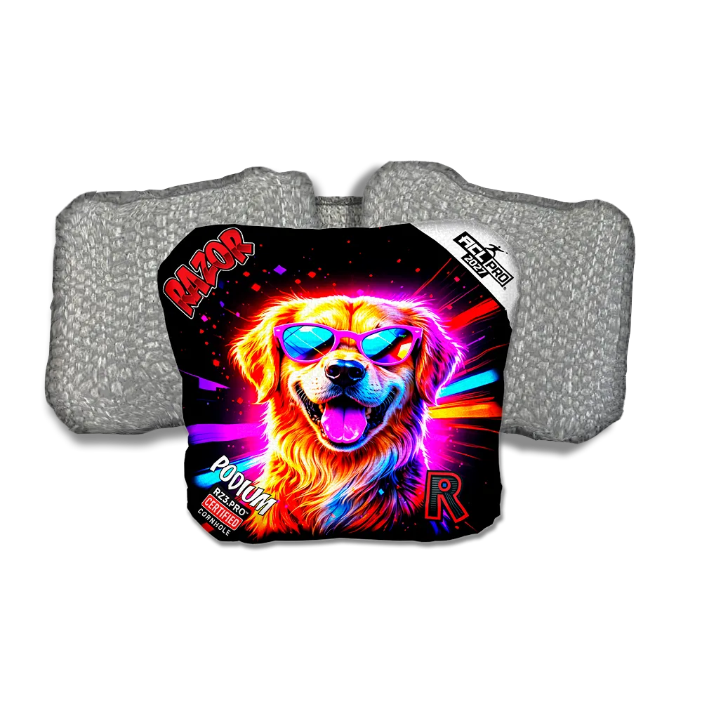 Podium PRO Lab Party Animals Silver Back Cornhole Bags