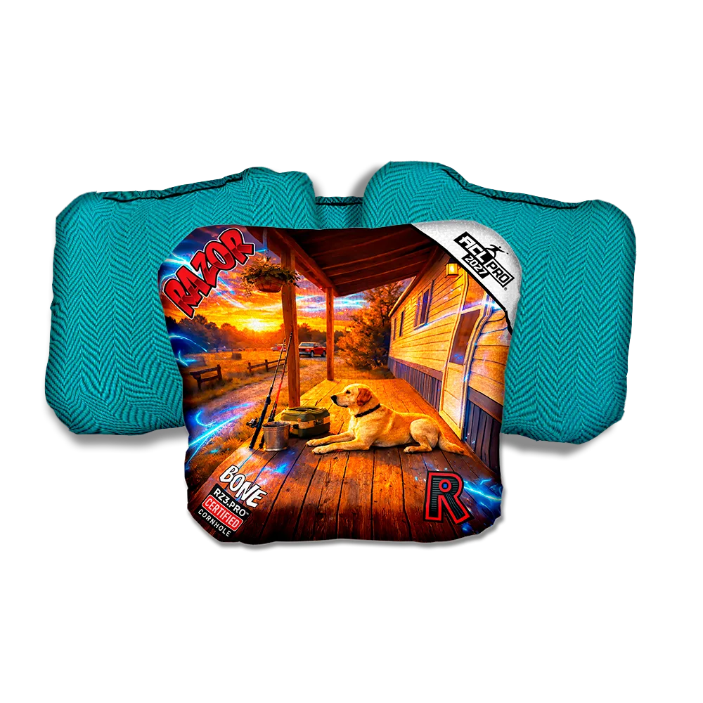 Bone PRO Last Light Teal Back Cornhole Bags