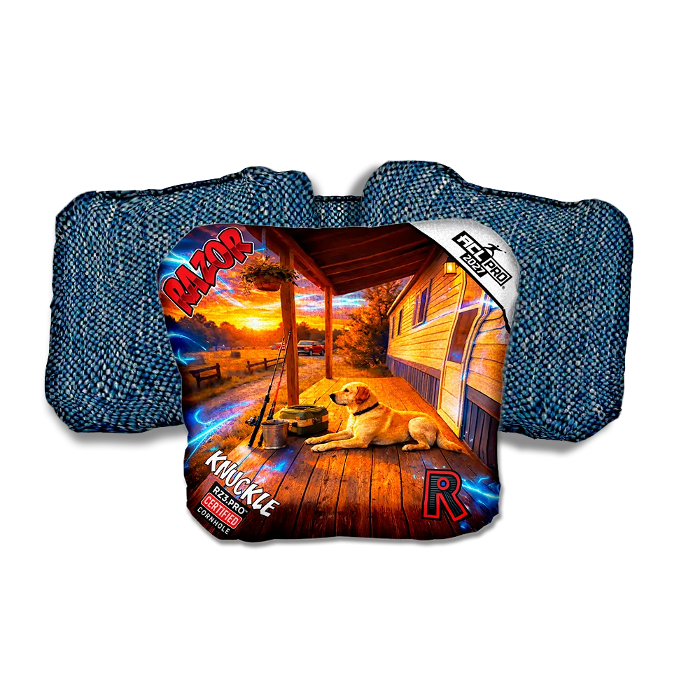 Knuckle PRO Last Light Blue Back Cornhole Bags