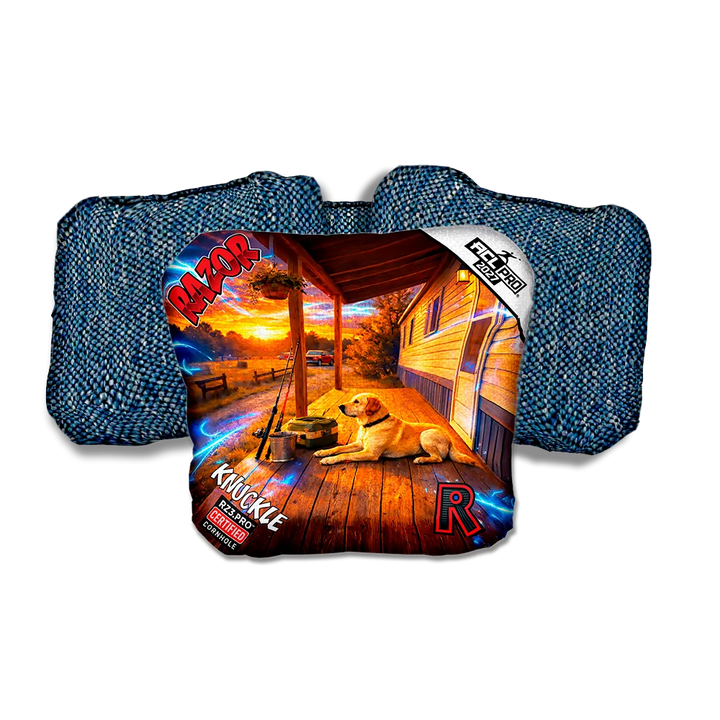 Knuckle PRO Last Light Blue Back Cornhole Bags