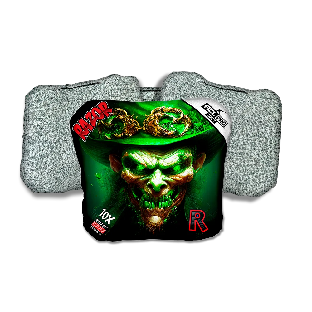 10 X PRO Leprechaun Smile Light Back Cornhole Bags