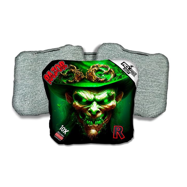 10 X PRO Leprechaun Smile Light Back Cornhole Bags