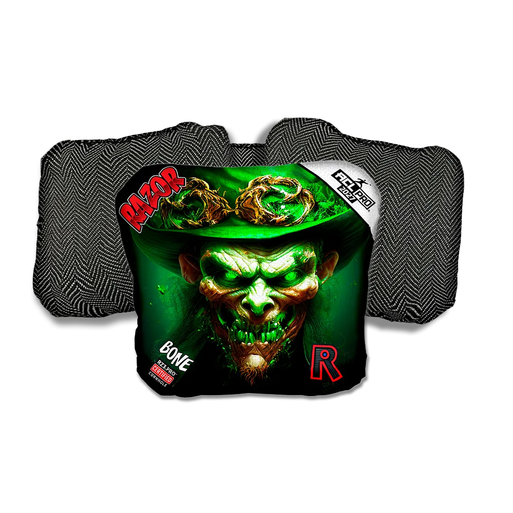 Bone PRO Leprechaun Smile Black Back Cornhole Bags