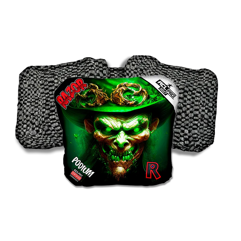 Podium PRO Leprechaun Smile Black Back Cornhole Bags