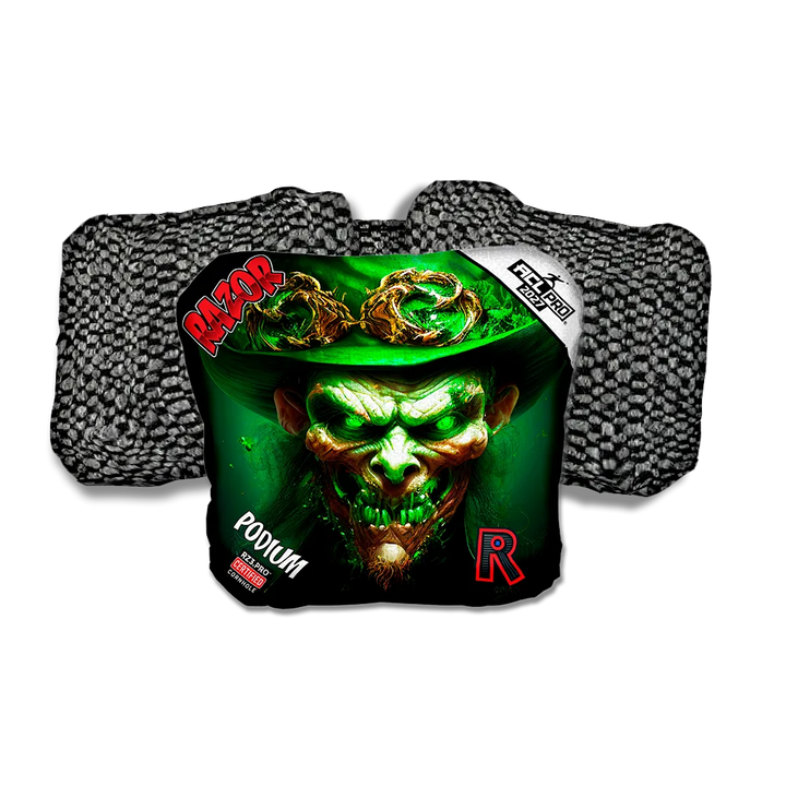 Podium PRO Leprechaun Smile Black Back Cornhole Bags