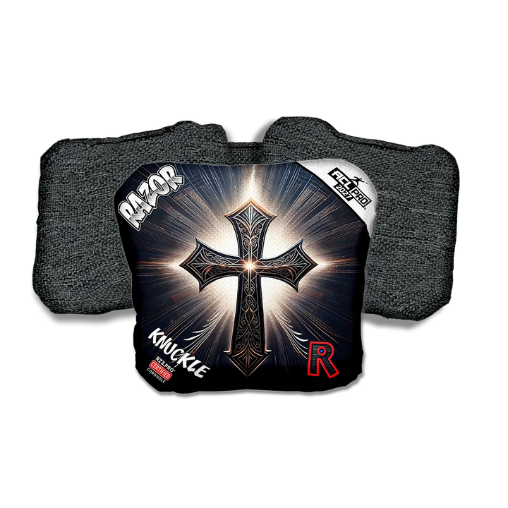Knuckle PRO Light Cross Black Back Cornhole Bags