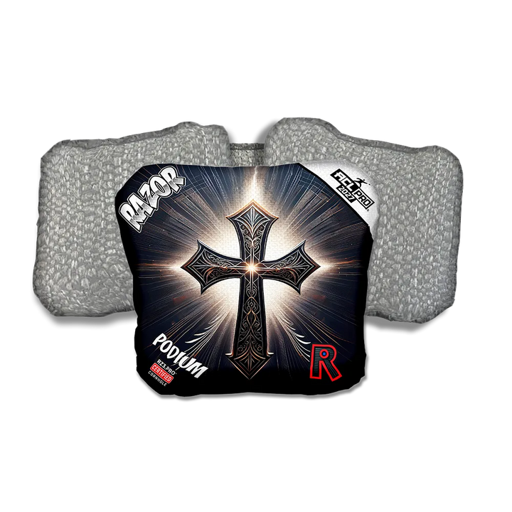 Podium PRO Light Cross Silver Back Cornhole Bags