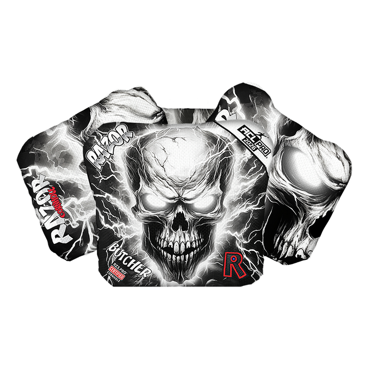 Butcher | Skull Lighting Strike | ACL PRO Razor Cornhole Bags