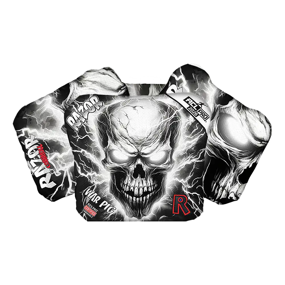 War Pig | Skull Lighting Strike | ACL PRO Razor Cornhole Bags