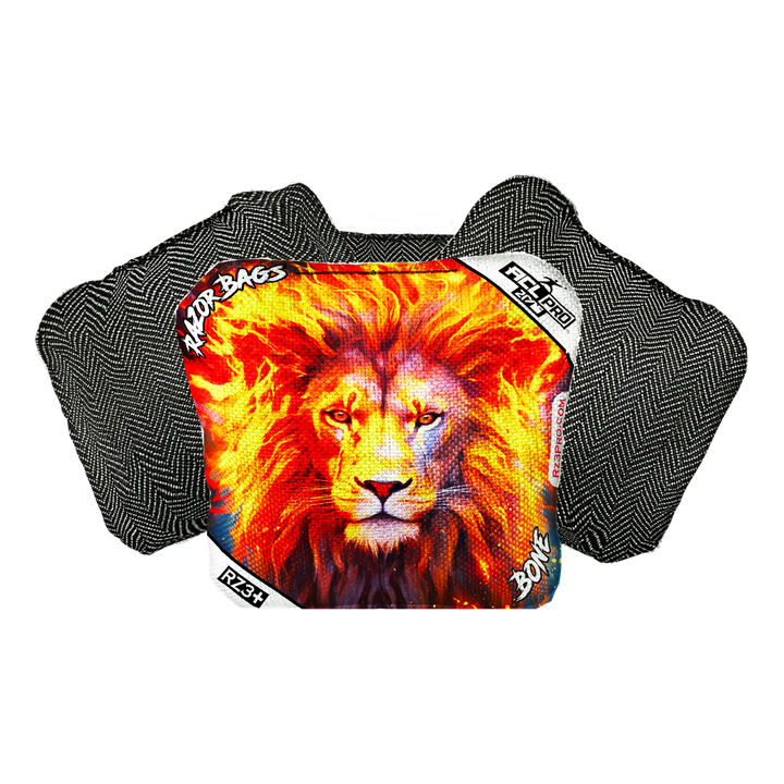 Bone | Lion Flame | ACL PRO Razor Cornhole Bags