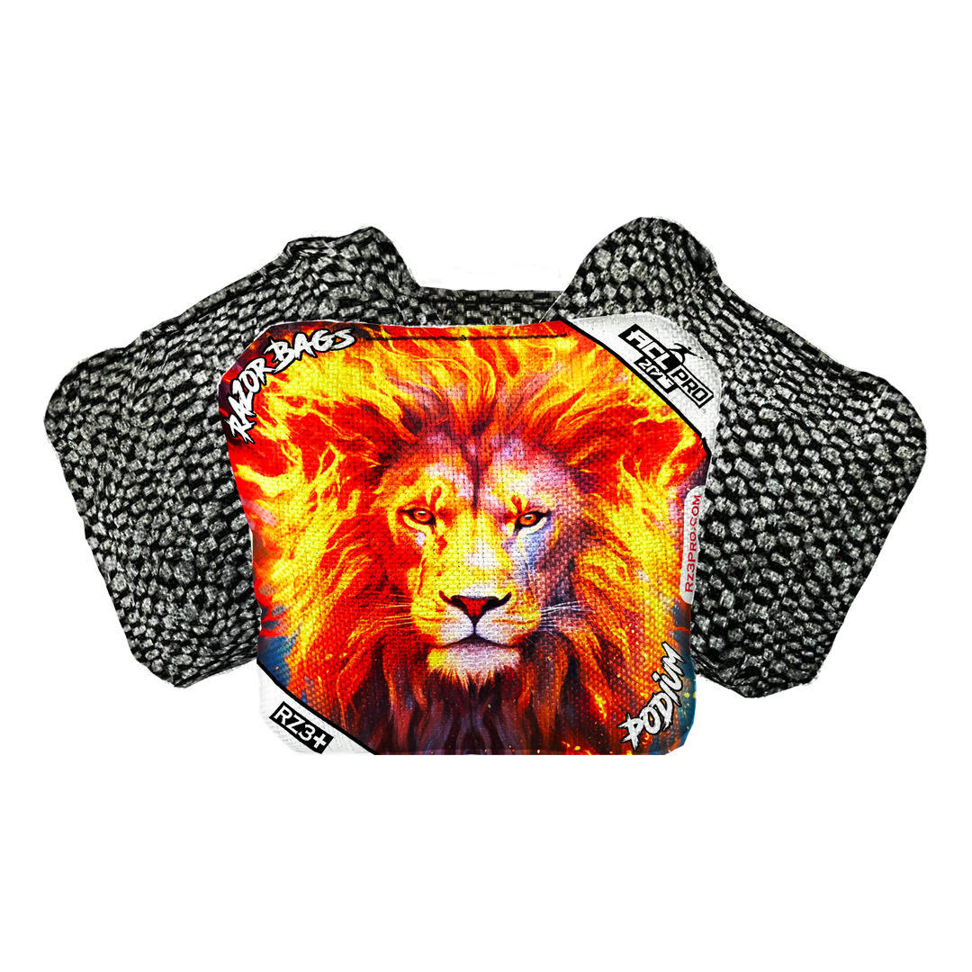 Podium | Lion Flame | ACL PRO Razor Cornhole Bags