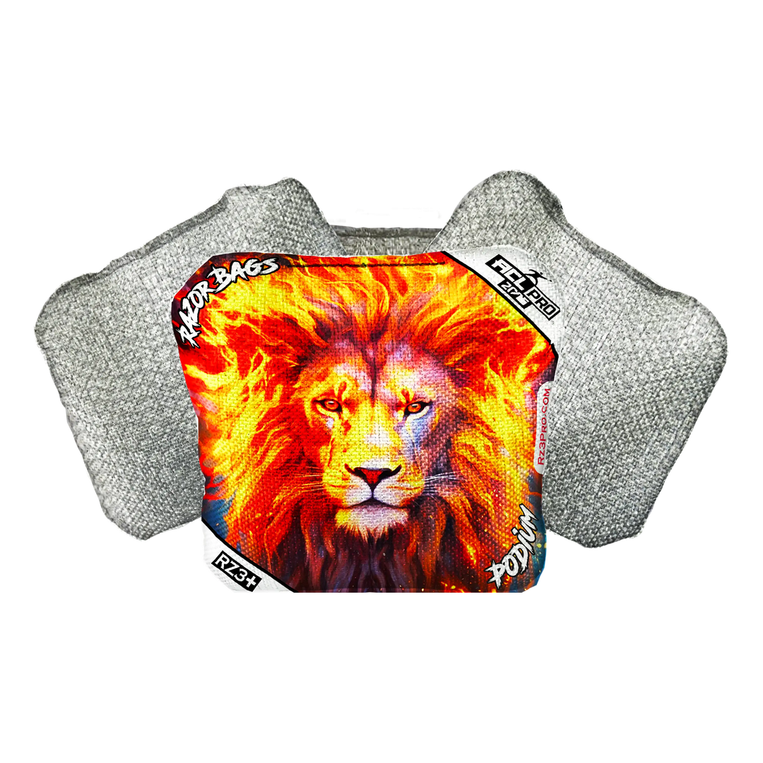 Podium | Lion Flame | ACL PRO Razor Cornhole Bags