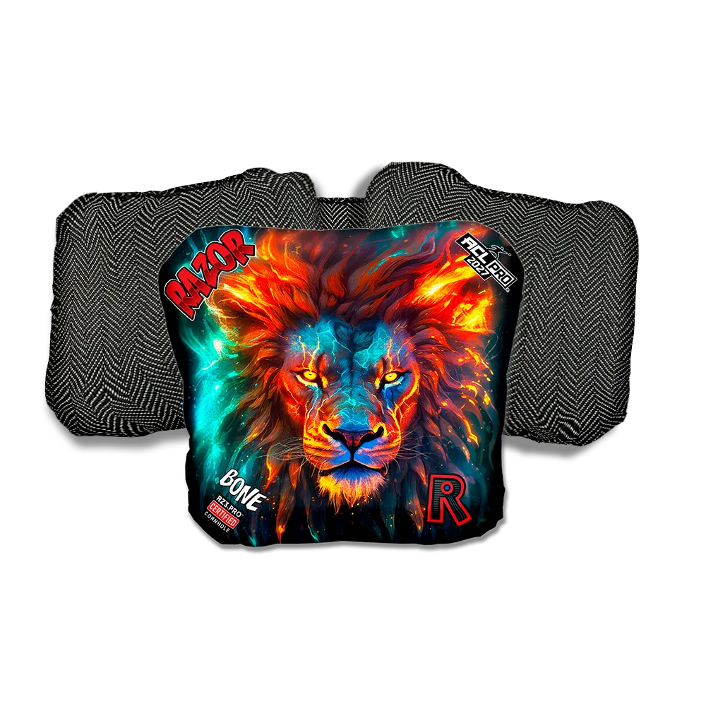 Bone PRO Lion Cosmos Black Back Cornhole Bags