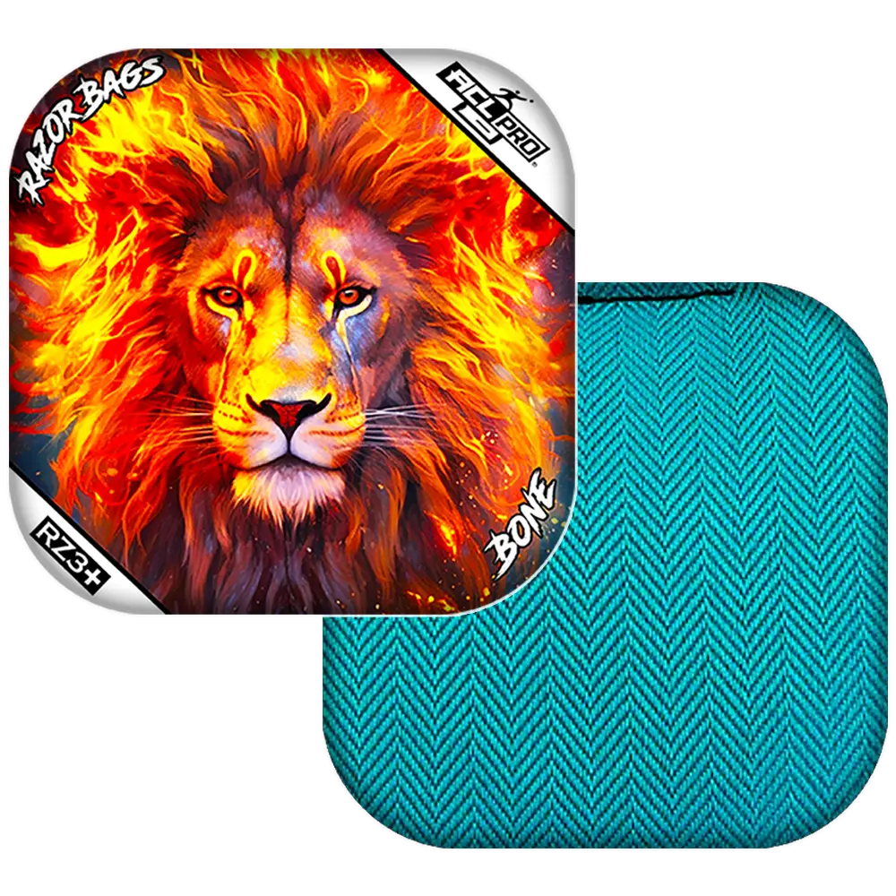 Bone | Lion Flame | ACL PRO Razor Cornhole Bags