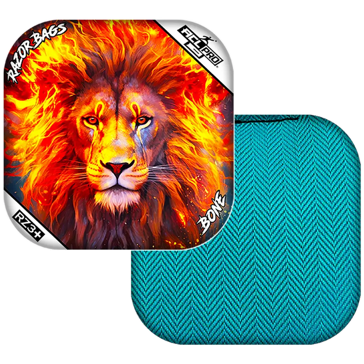 Bone | Lion Flame | ACL PRO Razor Cornhole Bags