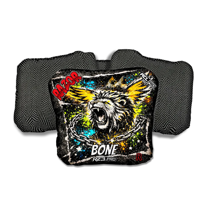 Bone PRO LION RT Black Back Cornhole Bags