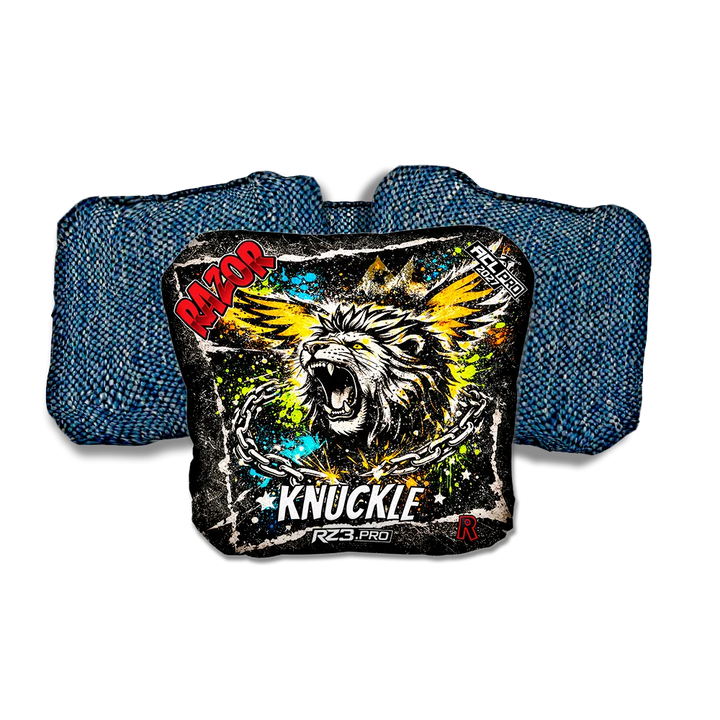 Knuckle PRO LION RT Blue Back Cornhole Bags