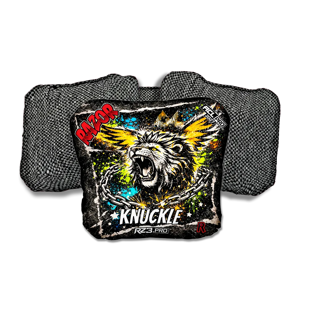 Knuckle PRO LION RT Gray Back Cornhole Bags