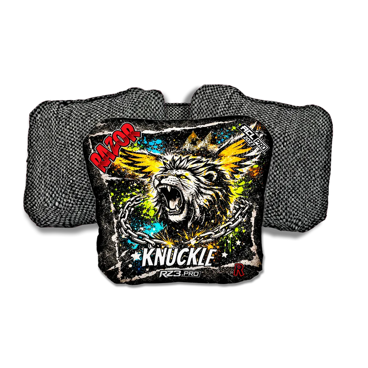 Knuckle PRO LION RT Gray Back Cornhole Bags