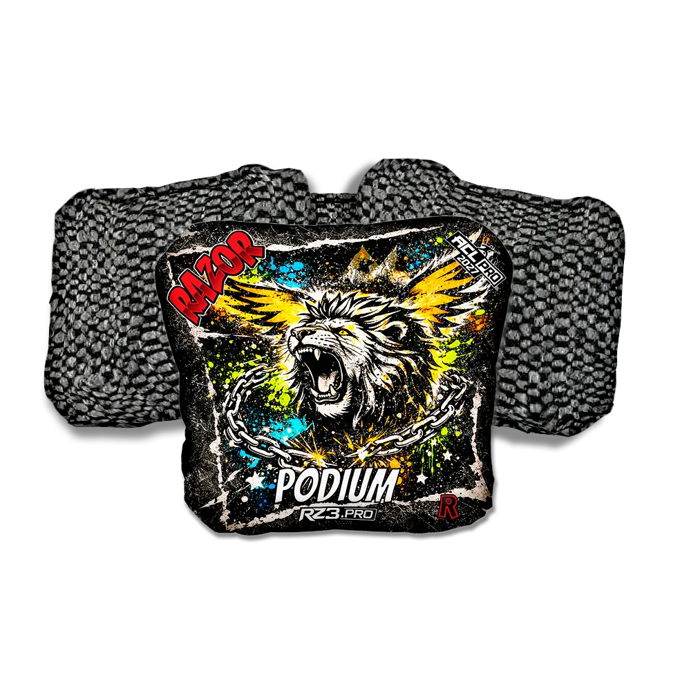Podium PRO LION RT Black Back Cornhole Bags