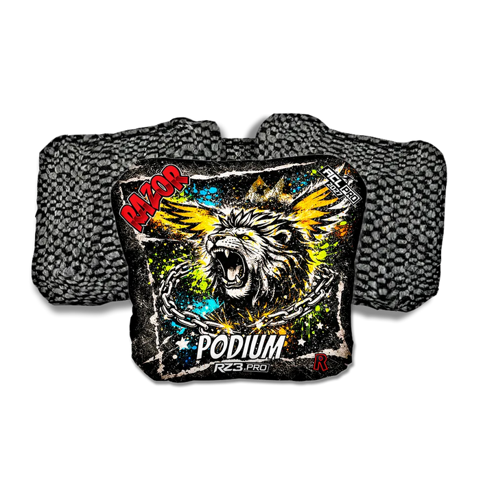 Podium PRO LION RT Black Back Cornhole Bags