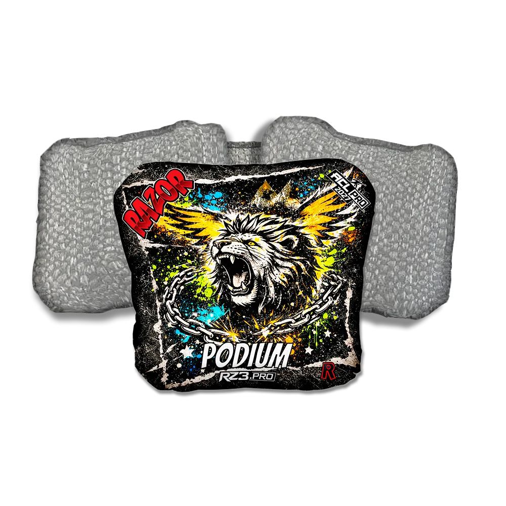 Podium PRO LION RT Silver Back Cornhole Bags