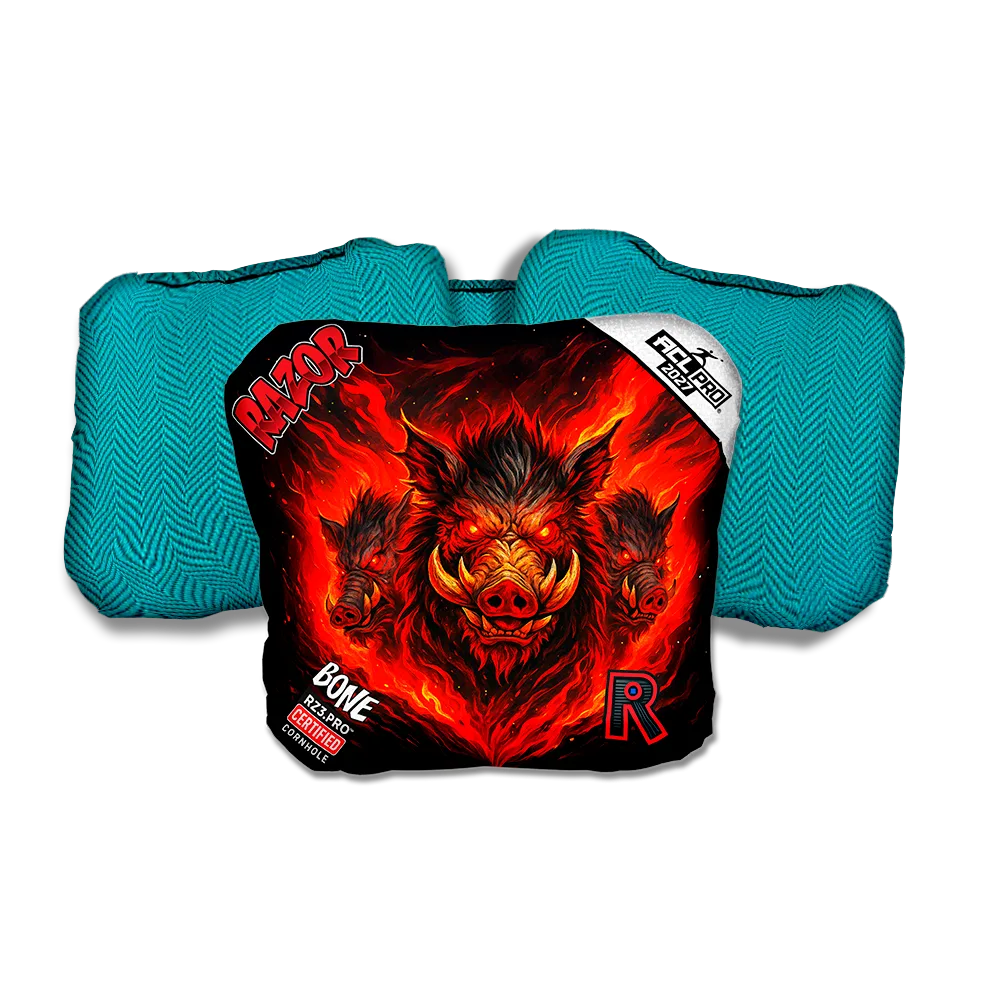 Bone PRO Little Pigs Teal Back Cornhole Bags