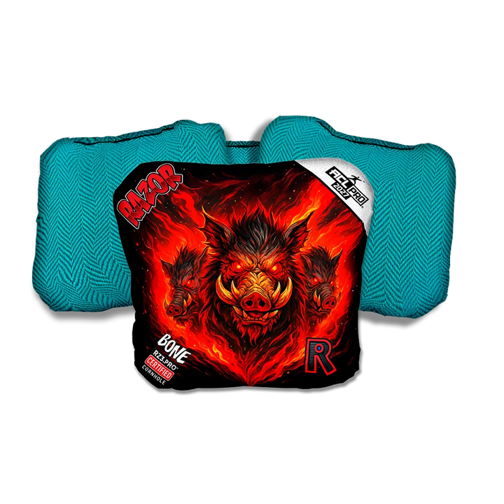 Bone PRO Little Pigs Teal Back Cornhole Bags