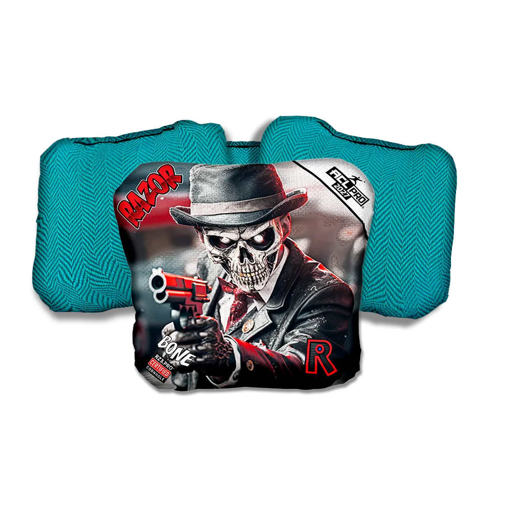 Bone PRO Make My Day 2 Teal Back Cornhole Bags