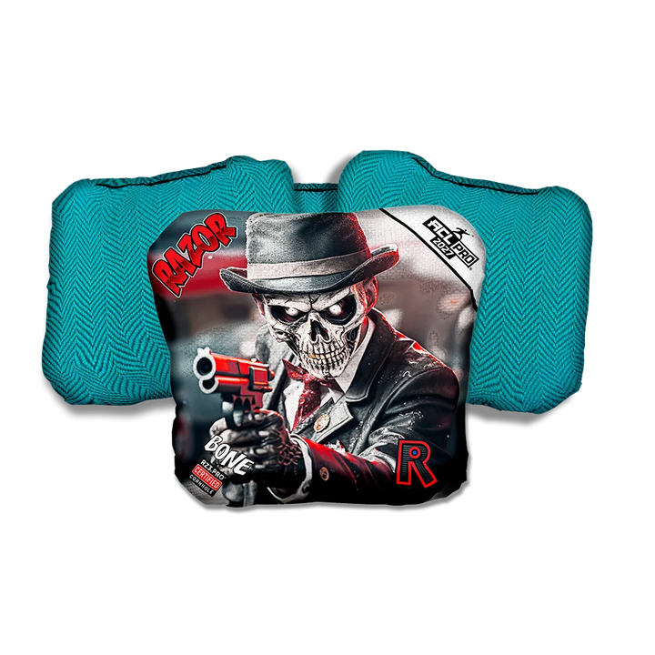 Bone PRO Make My Day 2 Teal Back Cornhole Bags
