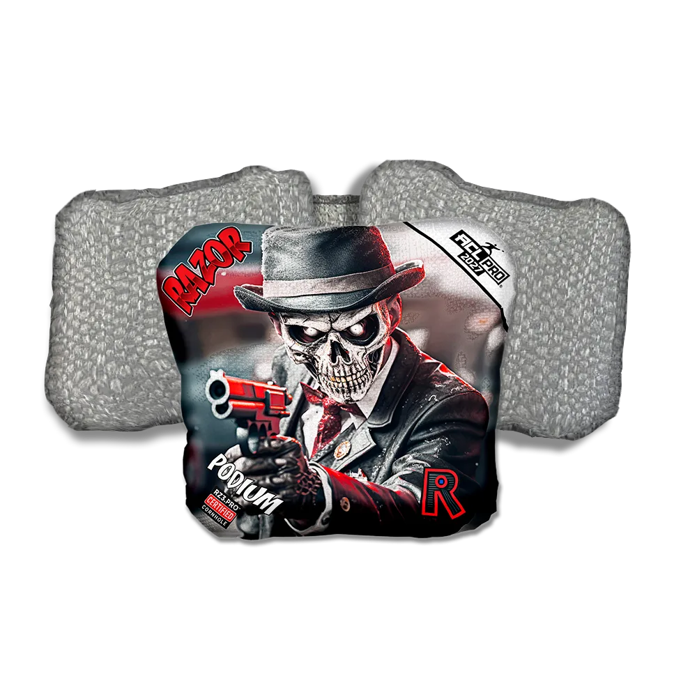 Podium PRO Make My Day 2 Silver Back Cornhole Bags