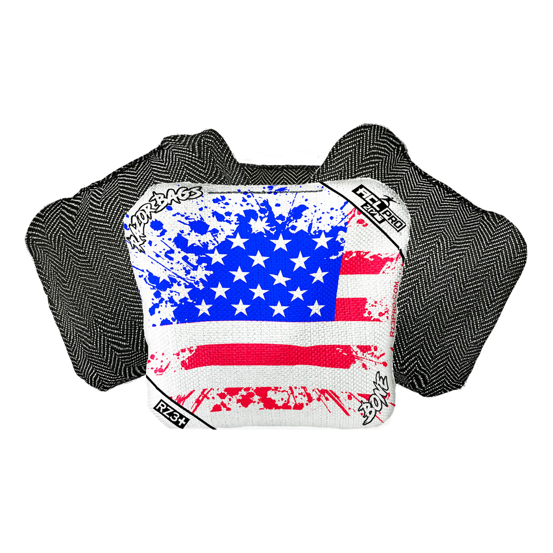 Bone | Merica Flag | ACL PRO Razor Cornhole Bags